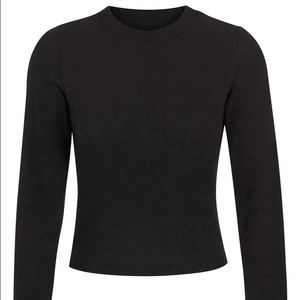 Skims waffle long sleeve in onyx